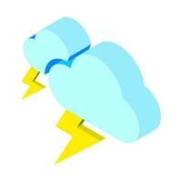 Thunderstorm icon in 3d style. vector