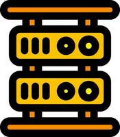 Server icon in orange and yellow color. vector