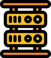 Server icon in orange and yellow color. vector