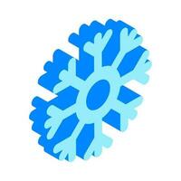 3D snowflake icon in blue color. vector