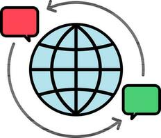 Vector illustration of Global Message or Email Transfer icon.