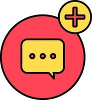 Add Message or Comment icon in yellow and red color. vector