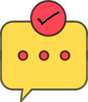 Confirm and Approve email icon in red and yellow color. vector