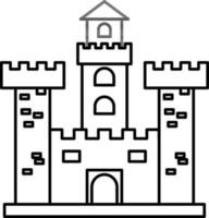 Line art castle icon in flat style. vector