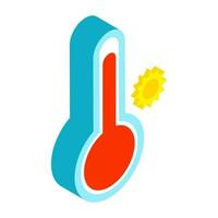3D illustration of high temperature icon. vector