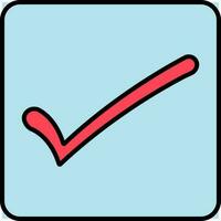 Check Mark or Confirm Button icon in red and blue color. vector