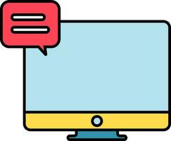 Online Chatting from Computer icon or symbol. vector