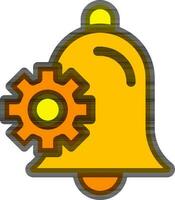 Bell Setting icon in orange and black color. vector