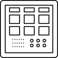 Launchpad icon in black line art. vector