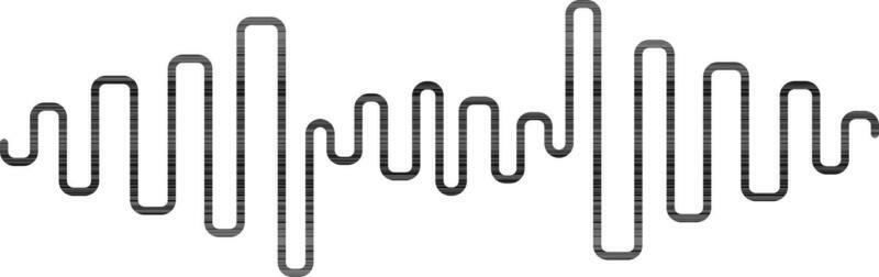 Frequency sound wave in black line art.