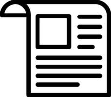 Flat style newspaper icon in line art. vector