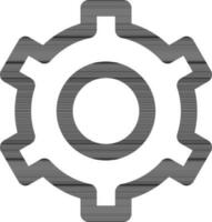 Line art illustration of cogwheel icon. vector