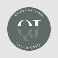 initial QJ logo letter monogram luxury hand drawn vector