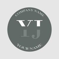 initial YJ logo letter monogram luxury hand drawn vector