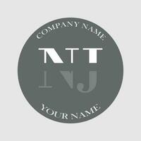 initial NJ logo letter monogram luxury hand drawn vector