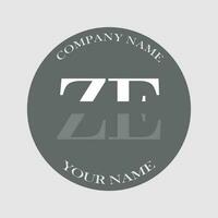 initial ZE logo letter monogram luxury hand drawn vector