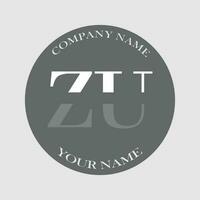 initial ZU logo letter monogram luxury hand drawn vector