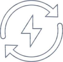 Renewable Energy Icon In Blue Line Art. vector