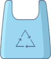 Recycle Bag Icon In Blue Color. vector