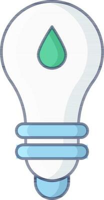 Ecology Bulb Icon In Blue And Gray Color.