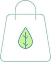 Eco Bag Icon In Green And White Color. vector