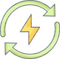 Renewable Energy Icon In Green And Yellow Color. vector