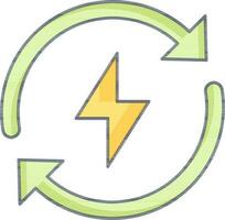 Renewable Energy Icon In Green And Yellow Color. vector