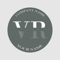 initial VR logo letter monogram luxury hand drawn vector