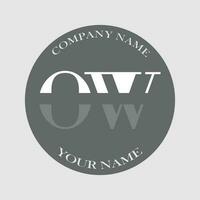 initial OW logo letter monogram luxury hand drawn vector