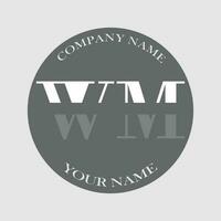 initial WM logo letter monogram luxury hand drawn vector