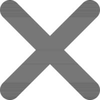 Cancel or cross icon in black color. vector