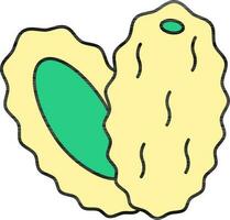 Dried Dates Icon In Yellow And Green Color. vector