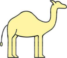 Dromedary Camel Icon In Yellow Color. vector