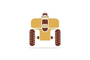 Smart Farming Industry Robot vector illustration. Farm transportation objects icon concept. Robots in agriculture, farming robot, robot greenhouse.