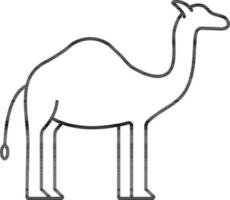 Dromedary Camel Icon In Black Outline. vector