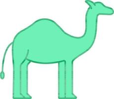 Dromedary Camel Icon In Green Color. vector