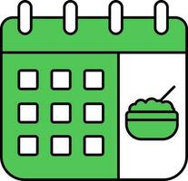 Calendar Icon In Green And White Color. vector