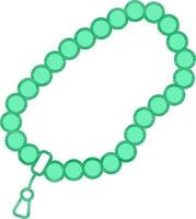 Tasbih Icon In Green And White Color. vector