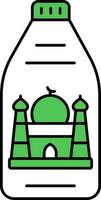 verde y blanco color zamzam botella icono. vector