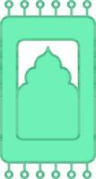 Rug Or Sajadah Icon In Green And White Color. vector