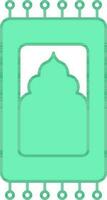 Rug Or Sajadah Icon In Green And White Color. vector