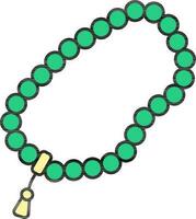 Tasbih Icon In Green And Yellow Color. vector