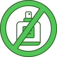 No perfume icono en verde y blanco color. vector