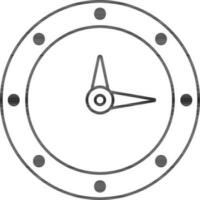 Clock Icon In Black Line Art. vector