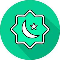 Rub El Hizb Icon On Green Background. vector