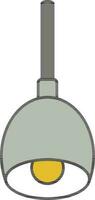Hanging Lamp Icon In Gray And Yellow Color. vector
