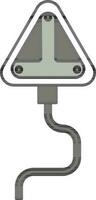 Three Pin Plug Icon In Gray And White Color. vector