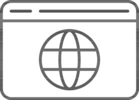 Flat Style Browser Icon In Black Outline. vector