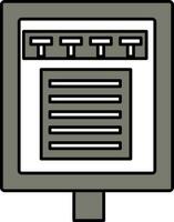 eléctrico tablero o panel icono en gris y blanco color. vector