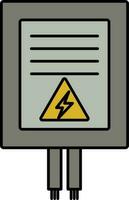 Electric OR Distribution Board Icon In Gray And Yellow Color. vector